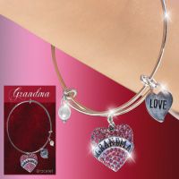 Grandma Glitter Heart Charm Bracelet - Grandma Gifts - Buy Holiday Shop Gifts